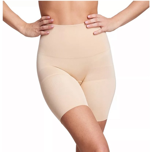 SPANX Other - SPANX Red Hot Label Flat Out Flawless Mid Thigh Short L/G Soft Nude High Waist